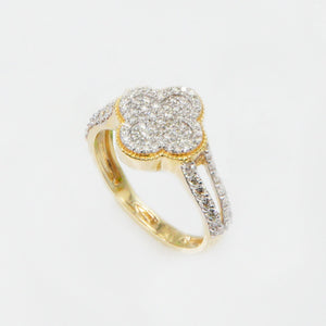 14k Solid Gold VS Diamond Clover Rings