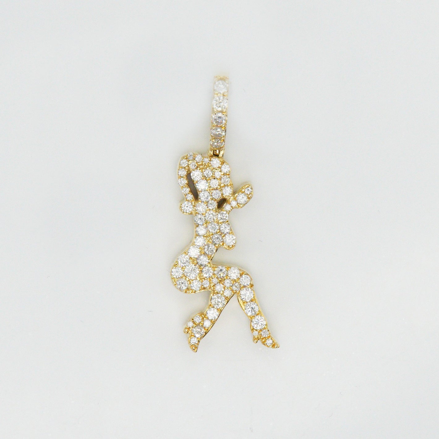 14k Solid Gold VS Diamond Playboy Model Pendant - 60002