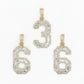 10k Solid Gold Baguette Diamond 3D Number Pendants - 60085