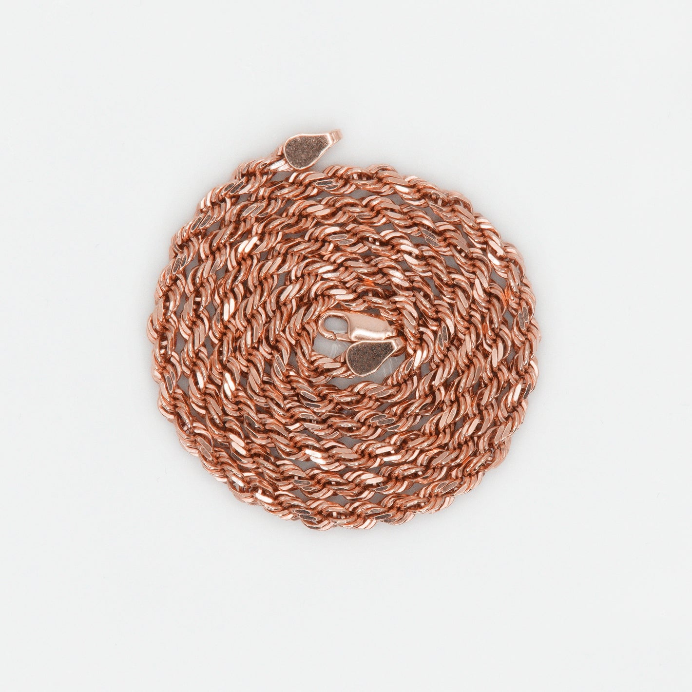 10k Solid Rose Gold 2.5mm Rope Chain