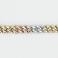 10k Solid Tri-Tone Gold 5mm Diamond Cuban Chain