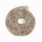 10k Solid Gold 5mm Diamond Tri-Tone Cuban Chain - 10058