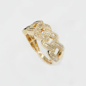 10k Solid Gold Baguette Diamond Cuban Ring