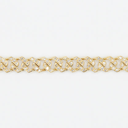 10k Solid Gold Diamond 4mm Big Lock Cuban Bracelet