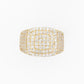 10k Solid Gold Diamond Men's Square Cake Ring