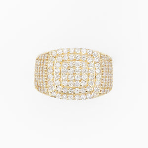10k Solid Gold Diamond Men's Square Cake Ring