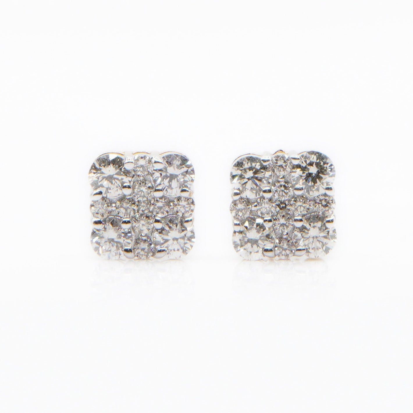 14k Solid Gold 5.5mm VS Diamond Box Earrings - 50126