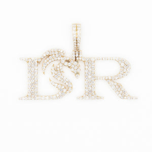 14k Solid Gold Diamond Rush Logo Pendant