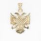 14k Solid Gold Diamond Albanian Eagle Pendant - 60155