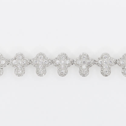 10k Solid Gold 10mm Diamond Cross Bracelet - 20131