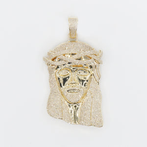 10k Solid Gold Diamond Jesus Head