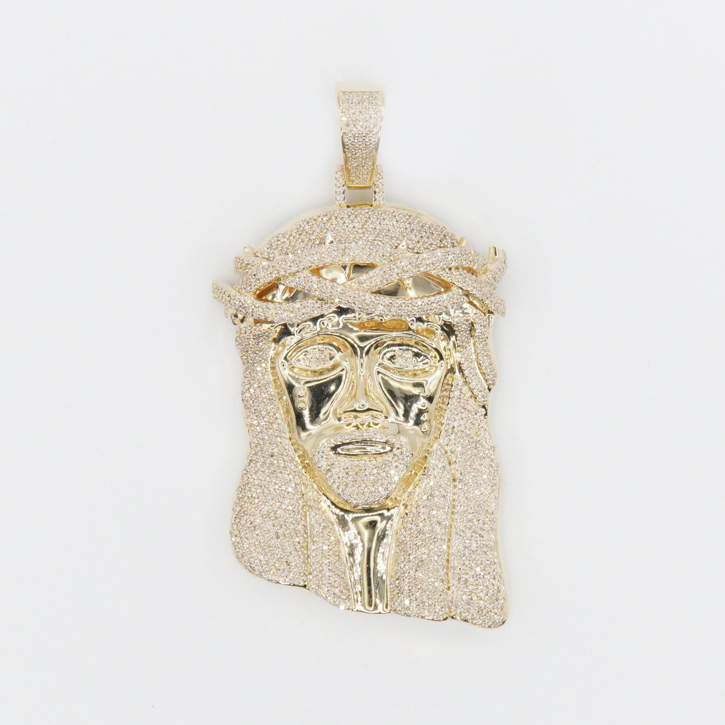 10k Solid Gold Diamond Jesus Head - 60167