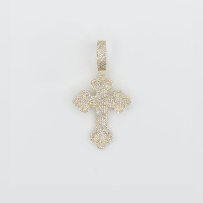 10k Solid Gold Diamond Motif Cross - 60165