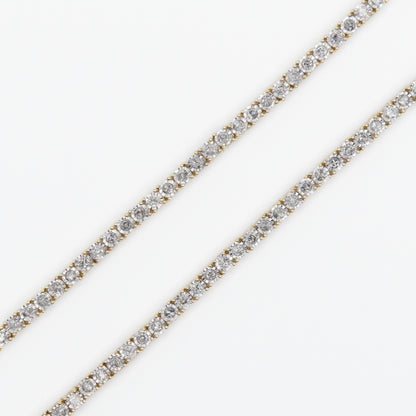 10k Solid Gold 3.5mm Diamond Tennis Chain