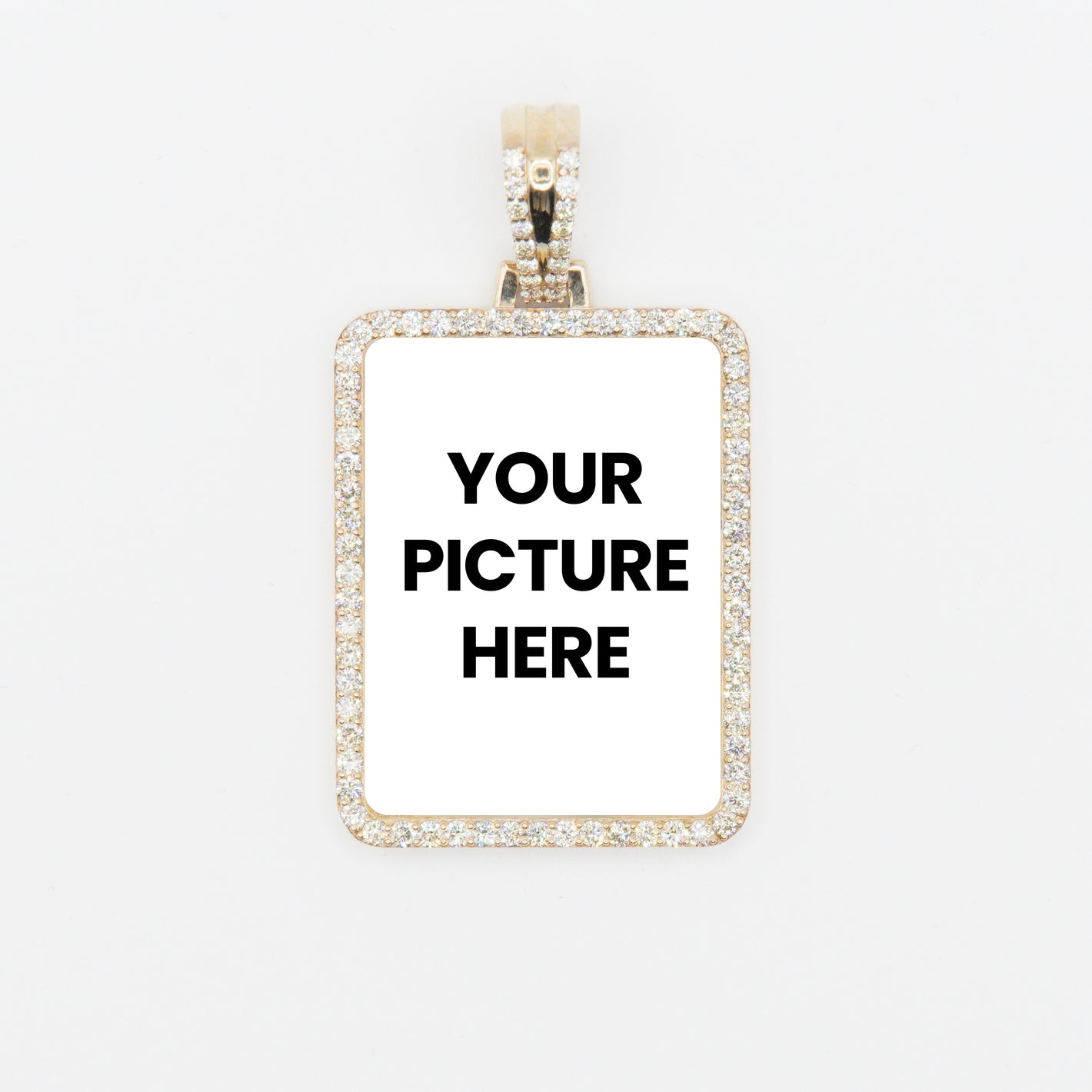 10k Solid Gold VS1 Diamond Rectangular Picture Pendant