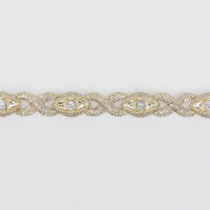 10k Solid Gold 7mm Diamond Evil Eye Infinity Bracelet - 20085