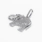 14k Solid White Gold VS1 Diamond Elephant Pendant - 60169