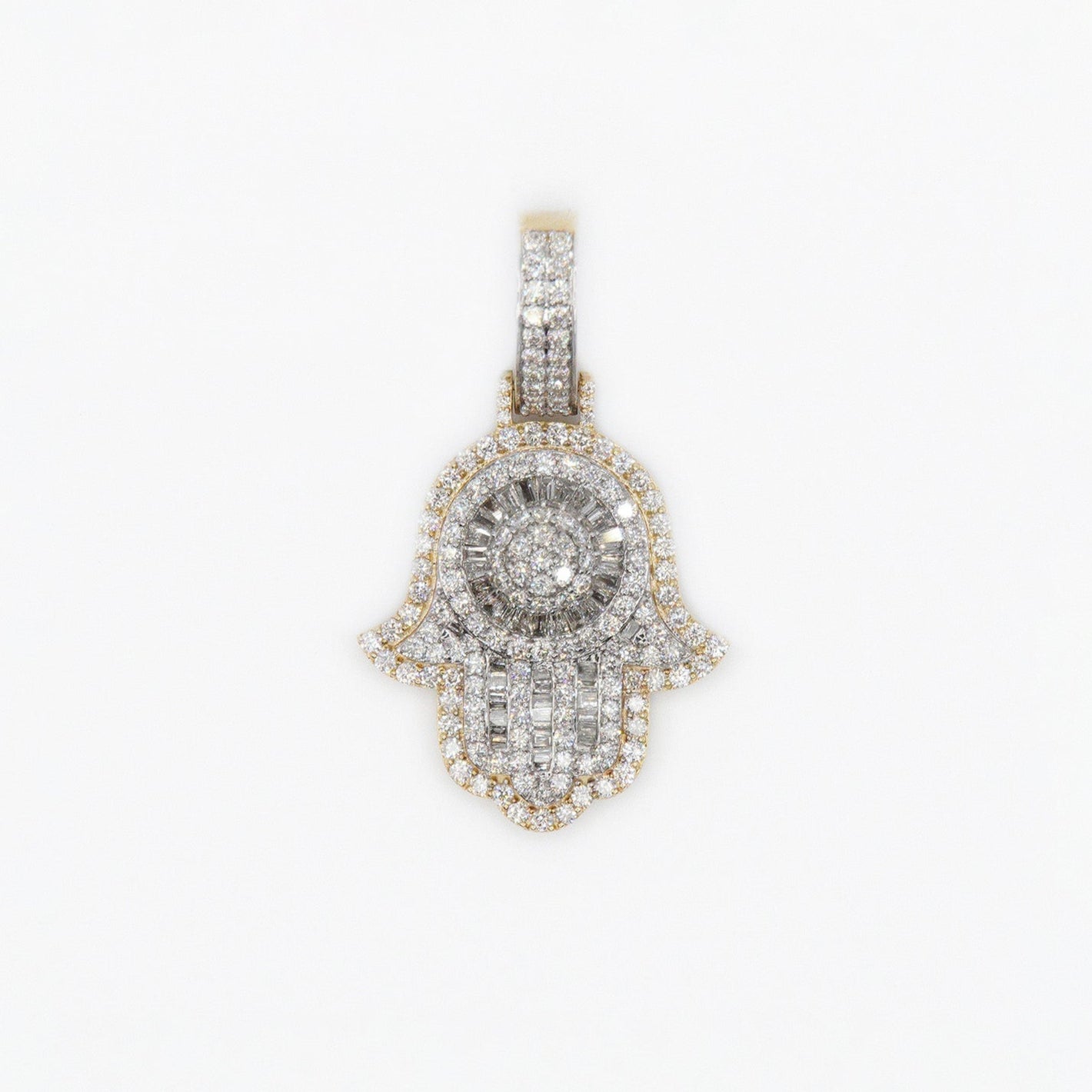 10k Solid Gold VS1 Diamond Hamsa Pendant - 60177