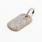 14k Solid Gold VS1 Diamond Dog Tag Pendant - 60171