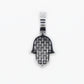 10k Solid White Gold VS1 Baguette Diamond 3D Hamsa Pendant - 60176