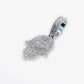 10k Solid White Gold VS1 Baguette Diamond 3D Hamsa Pendant - 60176