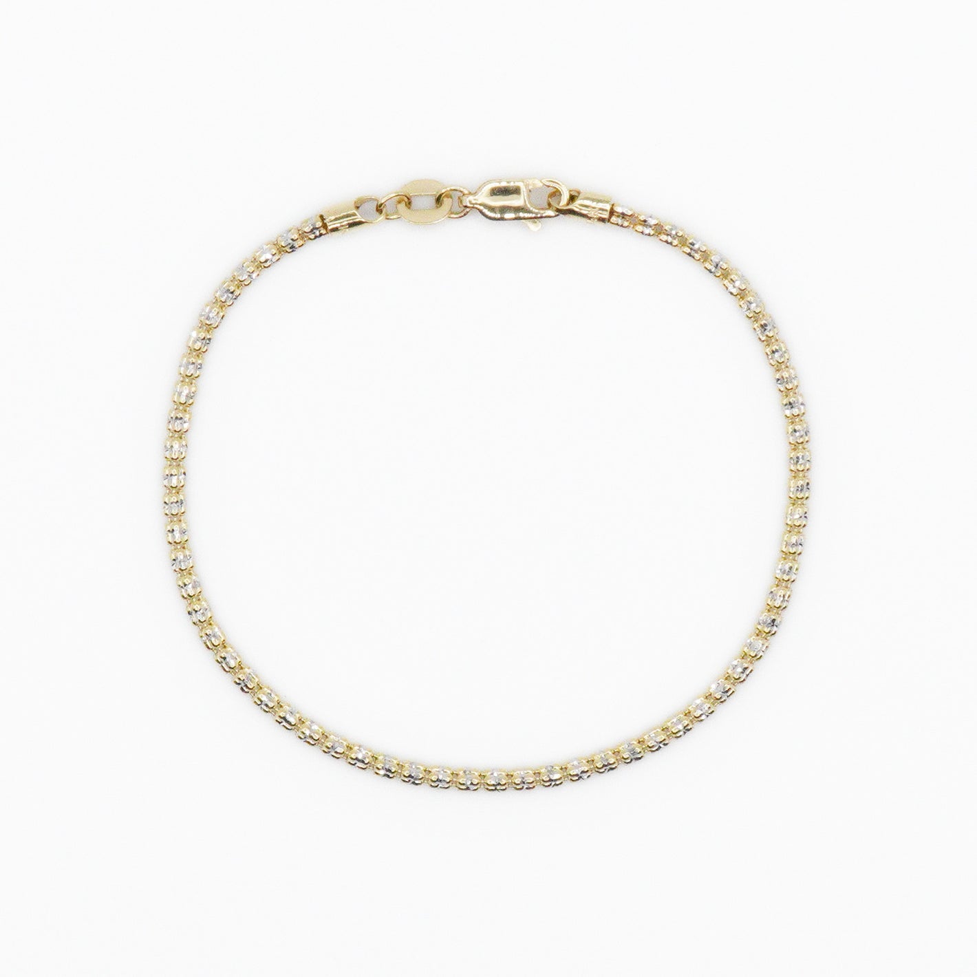 14k Solid Gold Ice Bracelet - 20135