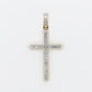 10k Solid Gold VS1 Diamond 2.5" Baguette Cross - 60184