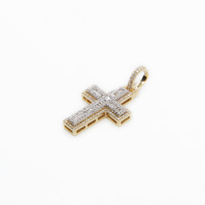 10k Solid Gold VS Baguette Diamond 1.25" 3D Cross - 60188