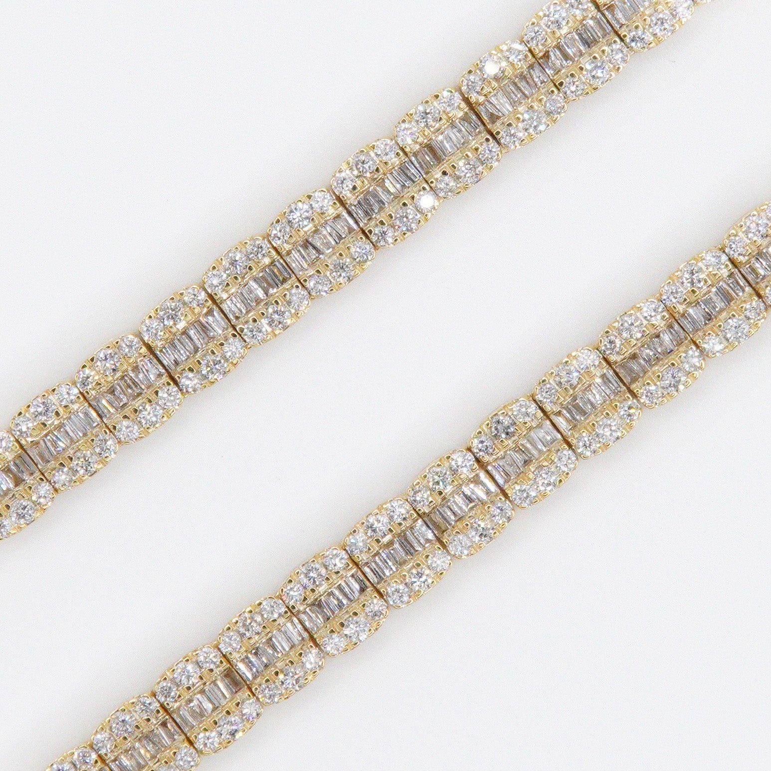 10k Solid Gold 5mm VS Diamond Baguette Tennis Chain - 10066