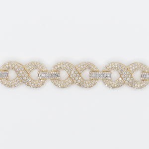 10k Solid Gold 12mm VS1 Diamond Infinity Bracelet - 20140