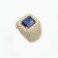 14k Solid Gold VS1 Diamond XL Sapphire Championship Ring - 30068