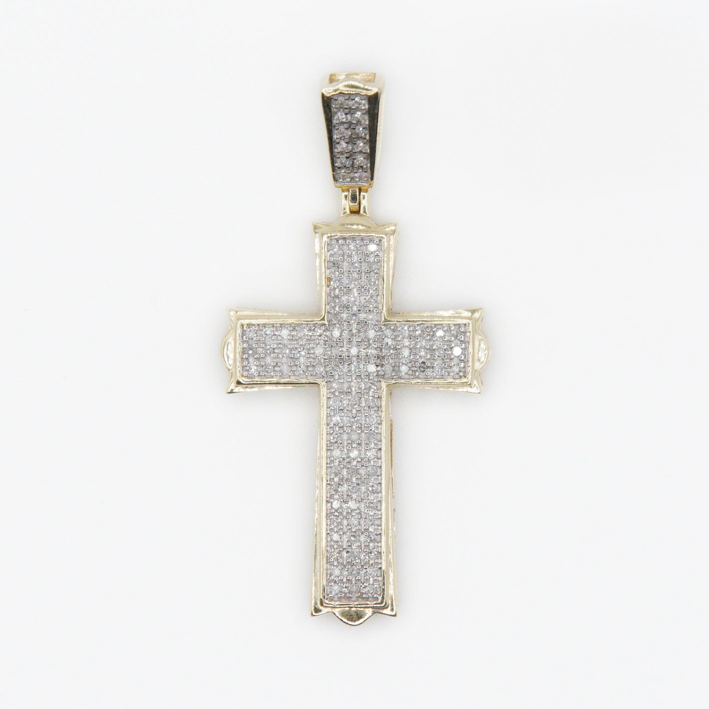 10k Solid Gold Diamond 1.5" Cross - 60191