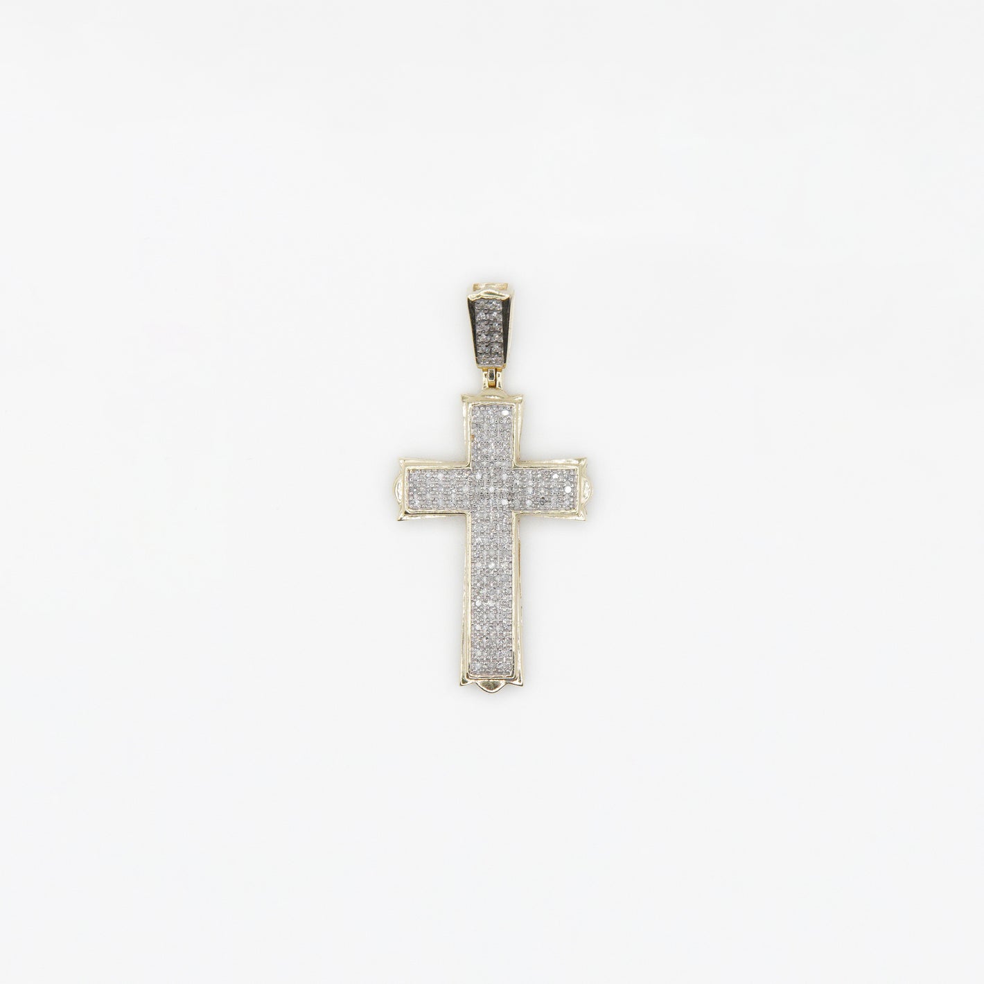 10k Solid Gold Diamond 1.5" Cross - 60191