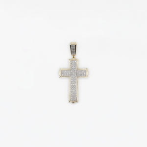 10k Solid Gold Diamond 1.5" Cross - 60191