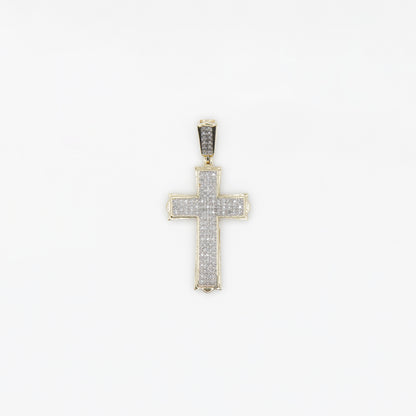 10k Solid Gold Diamond 1.5" Cross - 60191