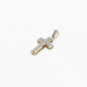 10k Solid Gold Diamond 1.5" Cross - 60191