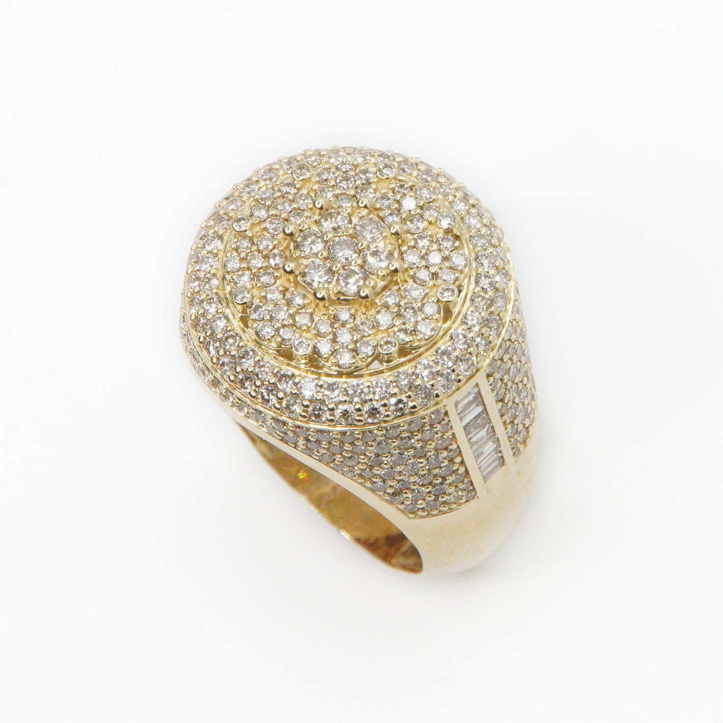 10k Solid Gold Baguette Diamond Tower Ring - 30162