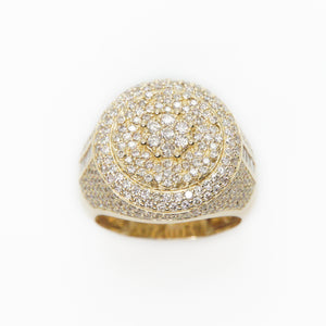 10k Solid Gold Baguette Diamond Tower Ring - 30162