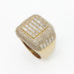 14k Solid Gold VS1 Diamond Baguette Men's Ring