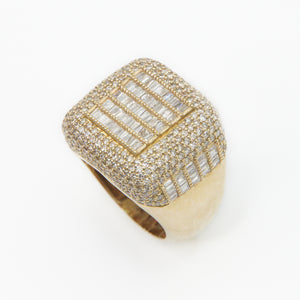 14k Solid Gold VS1 Diamond Baguette Men's Ring - 30076