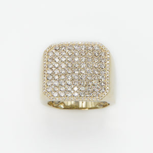 10k Solid Gold Jumbo Diamond Cluster Ring