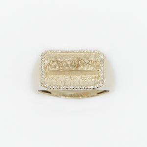 10k Solid Gold Diamond Last Supper Ring - 30165