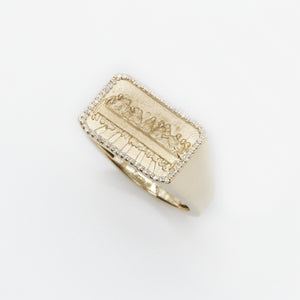 10k Solid Gold Diamond Last Supper Ring