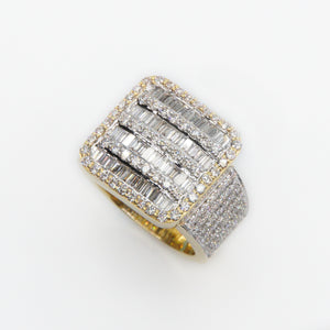 10k Solid Gold VS1 Baguette Diamond Square Ring - 30166