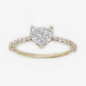 14k Solid Gold VS Diamond Heart Ring - 30164