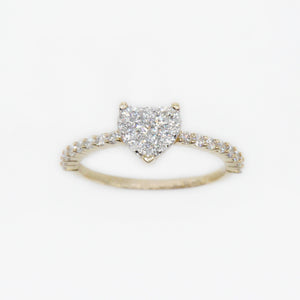 14k Solid Gold VS1 Diamond Heart Ring - 30164