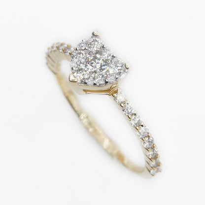 14k Solid Gold VS Diamond Heart Ring - 30164