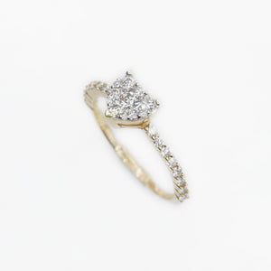 14k Solid Gold VS1 Diamond Heart Ring - 30164