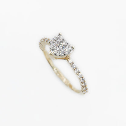 14k Solid Gold VS Diamond Heart Ring - 30164