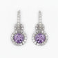 18k Solid Gold Diamond Gem Lock Earrings - 50140